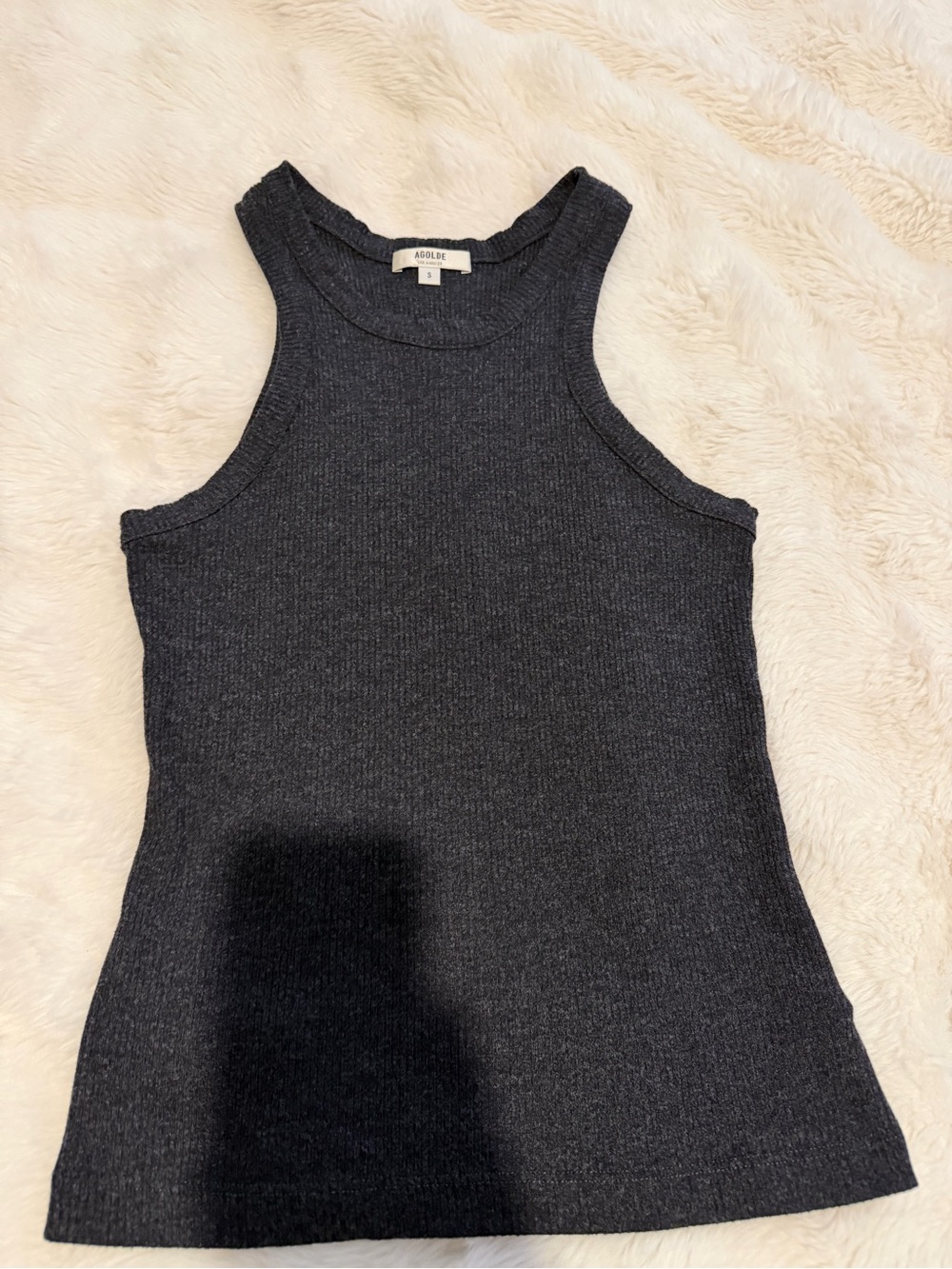 Agolde Charcoal Ribbed Tank Top